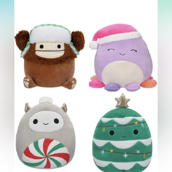 Squishmallows Christmas Collectible Set of 4 mini - Benny, Beula, Nissa, Johann - Picture 4 of 4